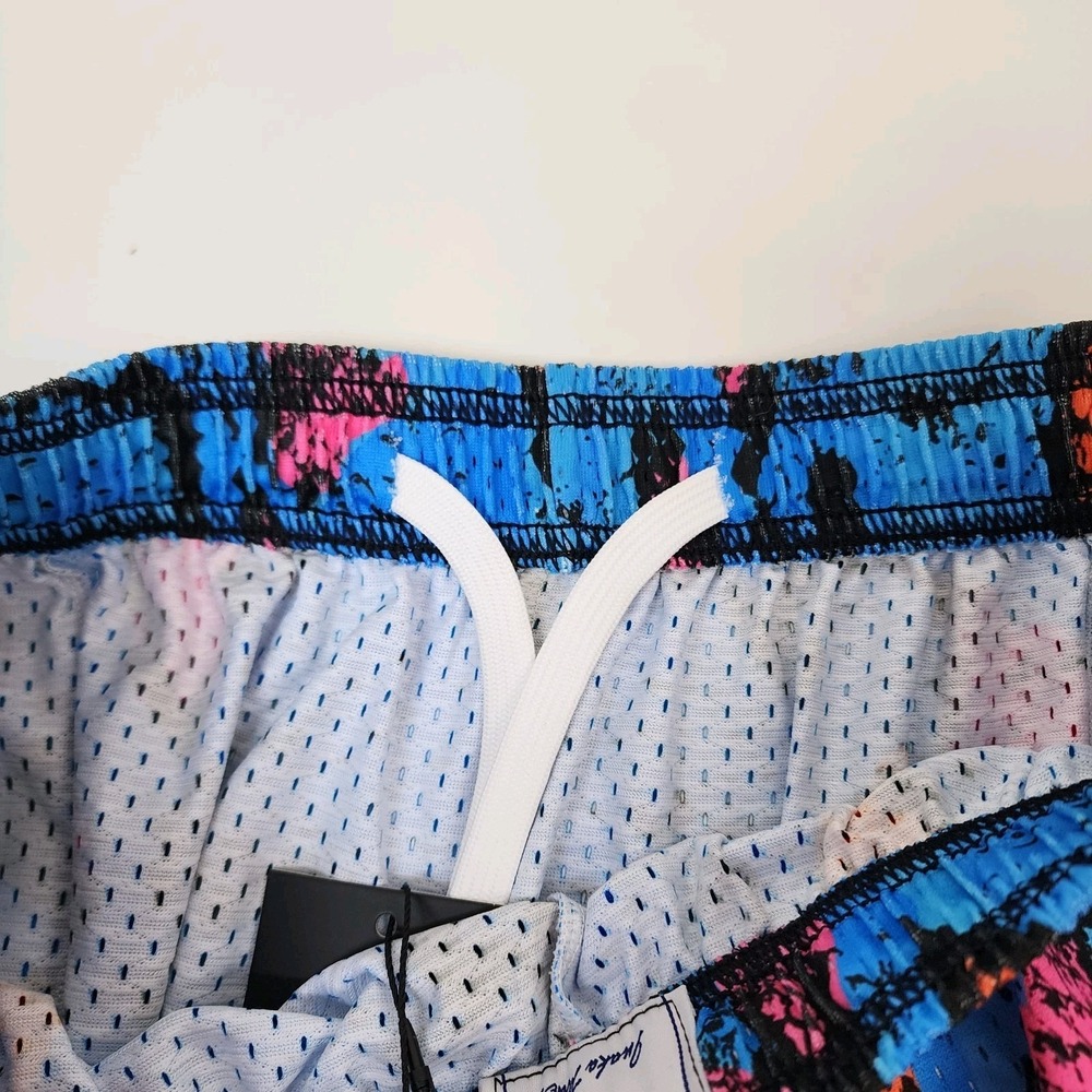 Inaka Power Snake Print Mesh Athletic Shorts Men's S Blue Orange Pink - Picture 4 of 10